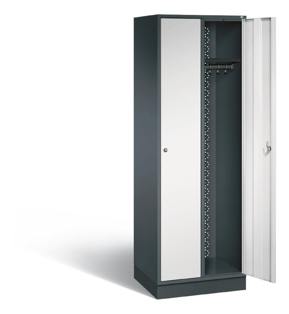Produktbild C+P Garderobenspind Intro 2 Abteile 1950 x 620 x 490 mm anthrazit lichtgrau bild 2