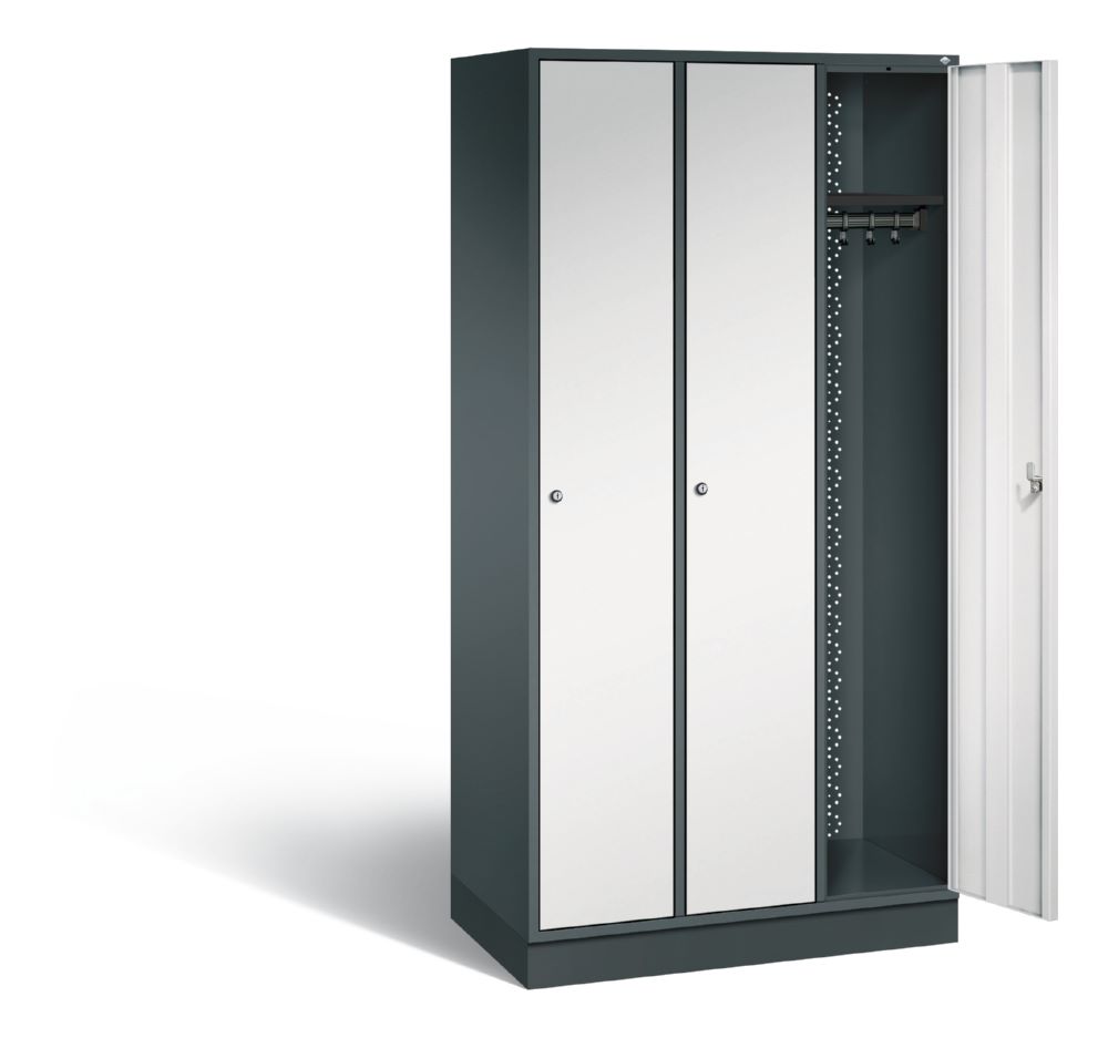 Produktbild C+P Garderobenspind Intro 3 Abteile 1950 x 920 x 490 mm anthrazit lichtgrau bild 2