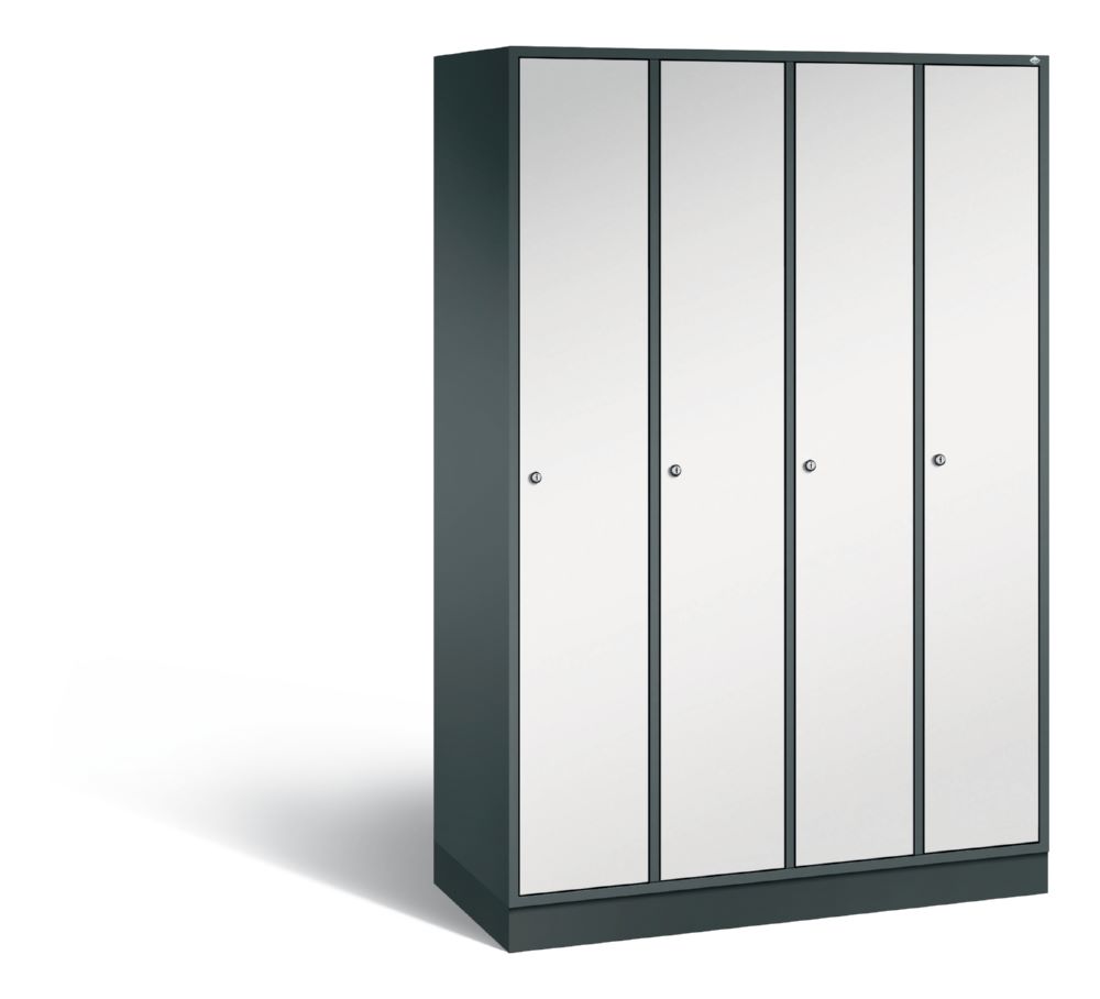 Produktbild C+P Garderobenspind Intro 4 Abteile 1950 x 1220 x 490 mm anthrazit lichtgrau