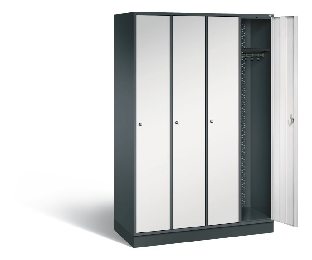 Produktbild C+P Garderobenspind Intro 4 Abteile 1950 x 1220 x 490 mm anthrazit lichtgrau bild 2