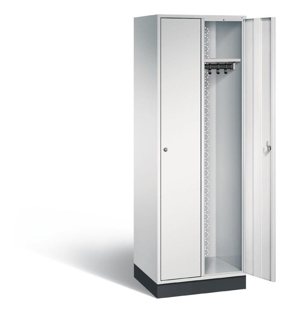 Produktbild C+P Garderobenspind Intro 2 Abteile 1950 x 620 x 490 mm in lichtgrau bild 2
