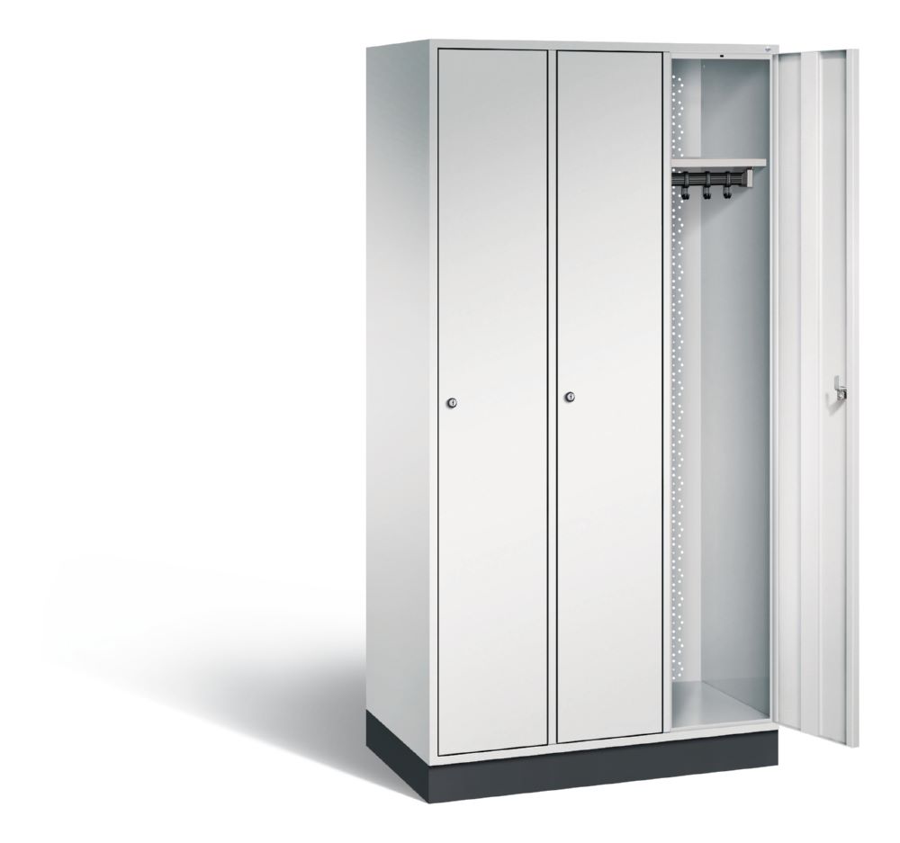 Produktbild C+P Garderobenspind Intro 3 Abteile 1950 x 920 x 490 mm in lichtgrau bild 2