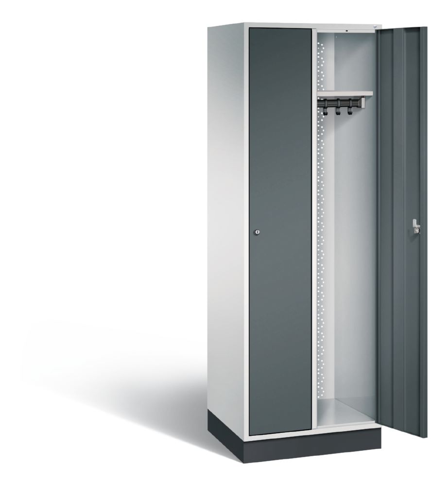 Produktbild C+P Garderobenspind Intro 2 Abteile 1950 x 620 x 490 mm lichtgrau anthrazit bild 2