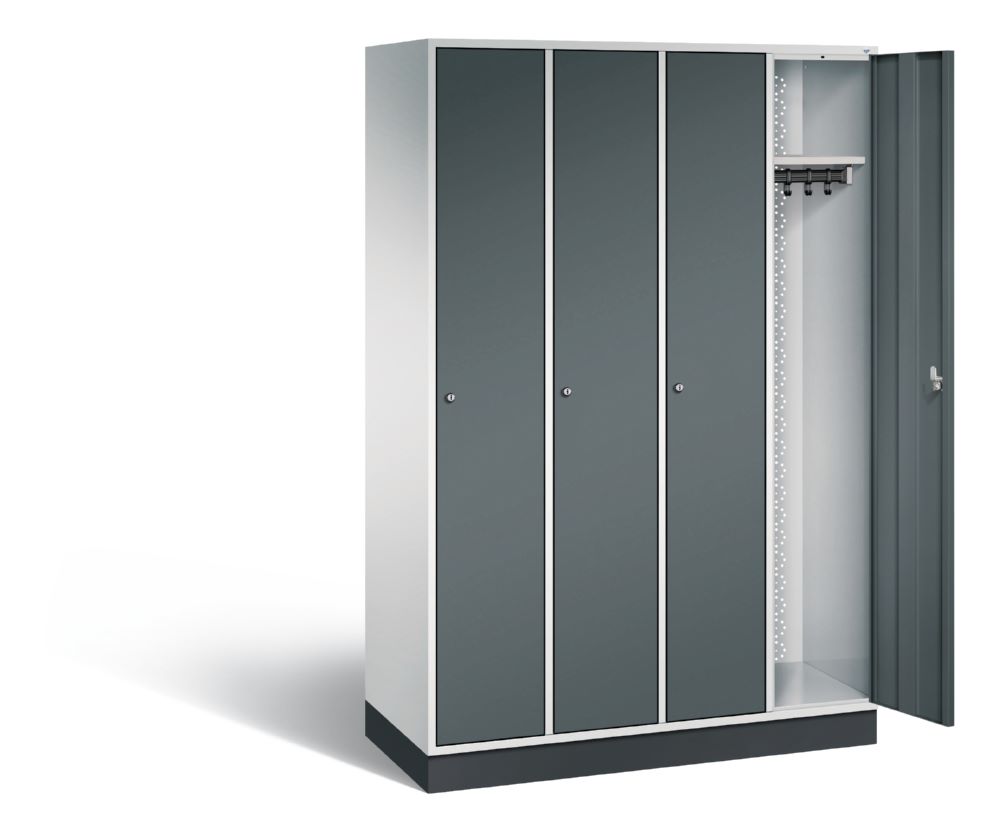 Produktbild C+P Garderobenspind Intro 4 Abteile 1950 x 1220 x 490 mm lichtgrau anthrazit bild 2