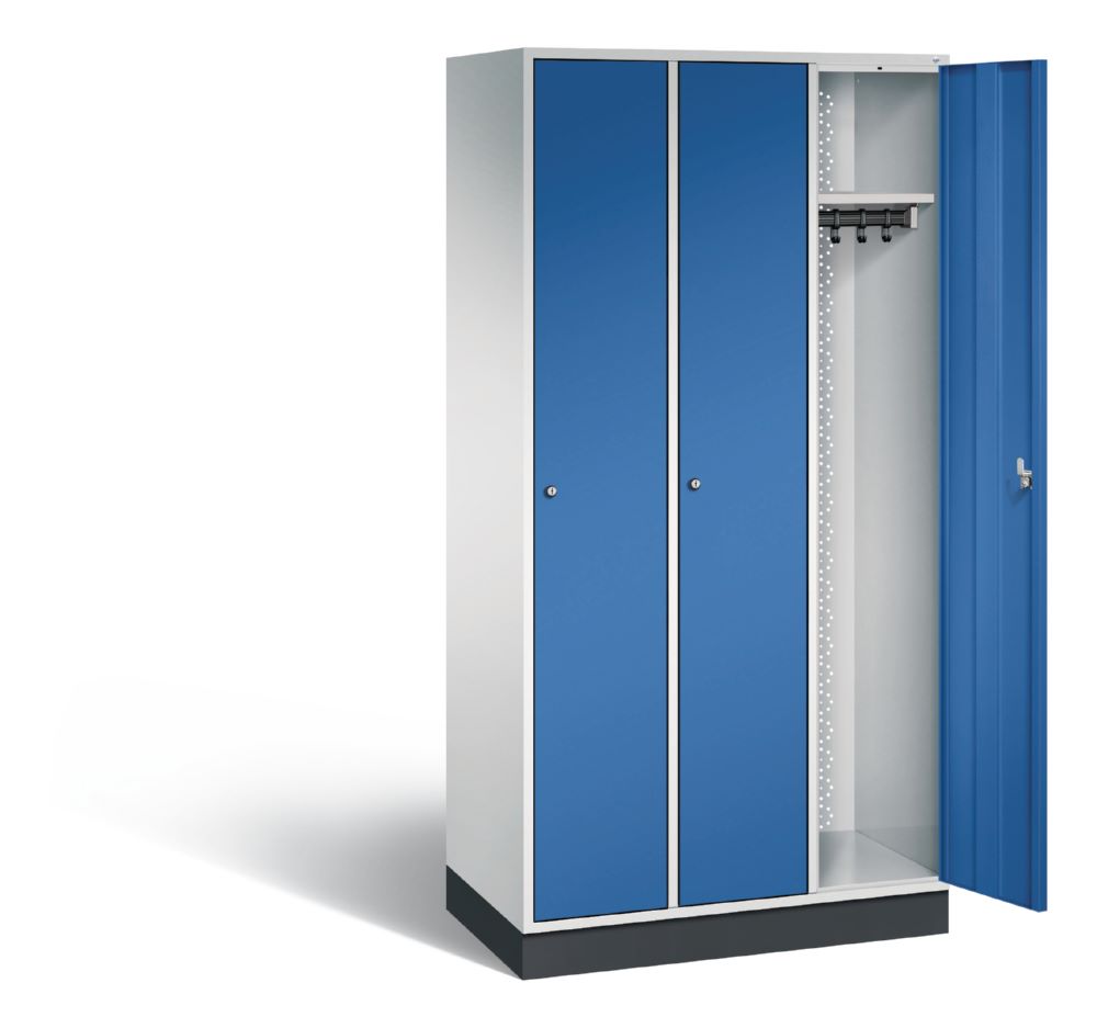Produktbild C+P Garderobenspind Intro 3 Abteile 1950 x 920 x 490 mm lichtgrau enzianblau bild 2