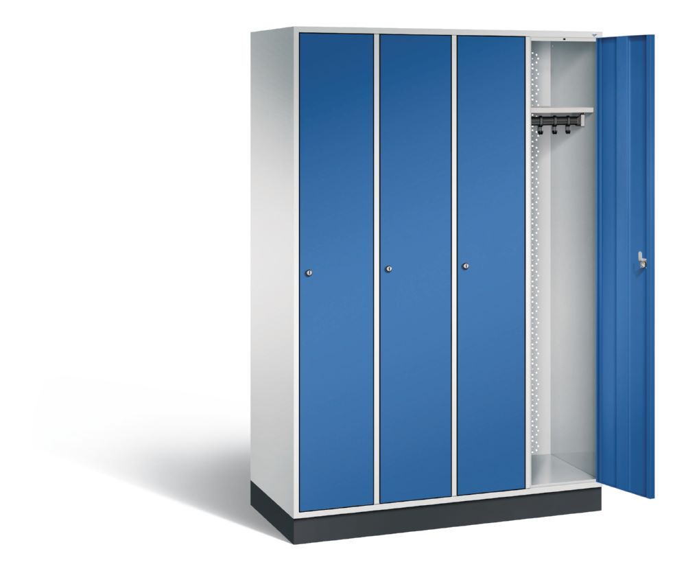 Produktbild C+P Garderobenspind Intro 4 Abteile 1950 x 1220 x 490 mm lichtgrau enzianblau bild 2