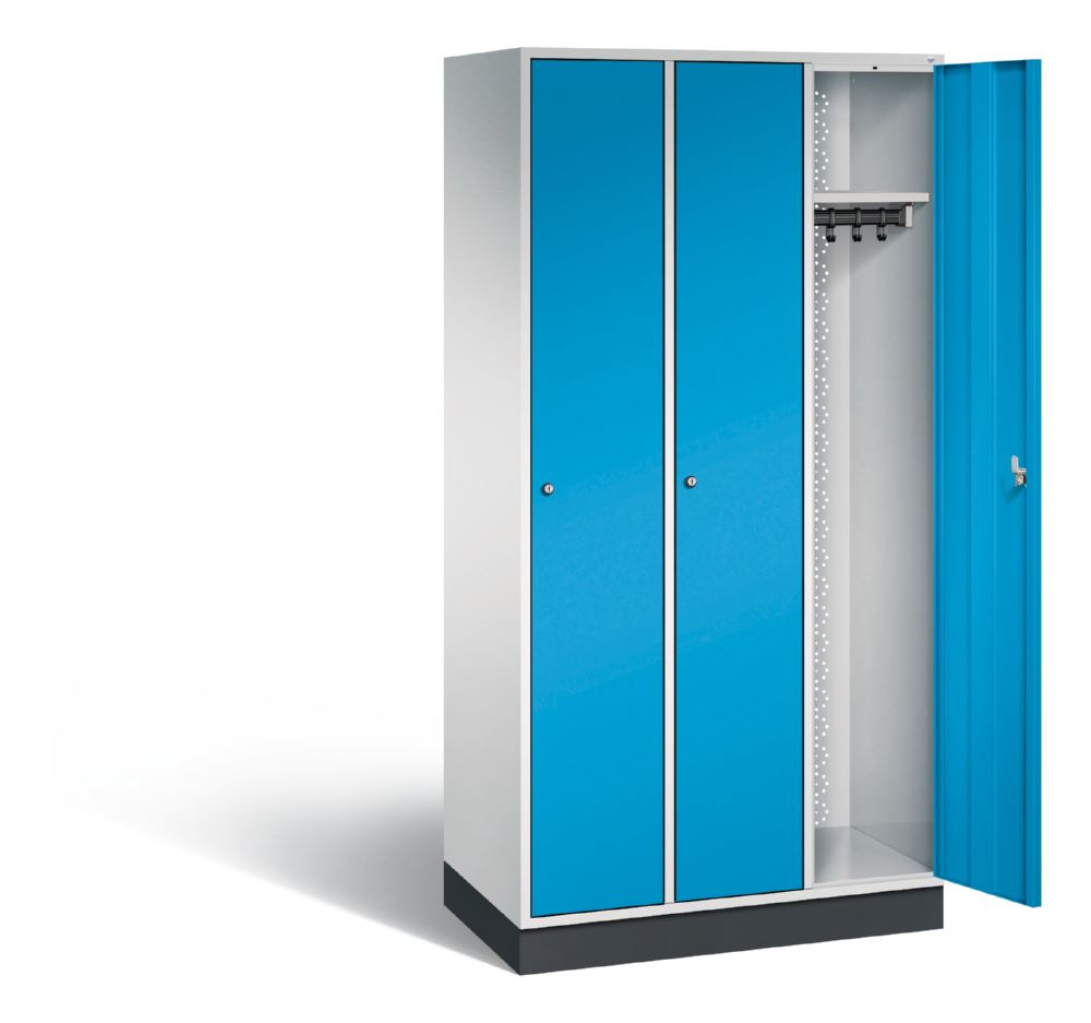 Produktbild C+P Garderobenspind Intro 3 Abteile 1950 x 920 x 490 mm lichtgrau lichtblau bild 2