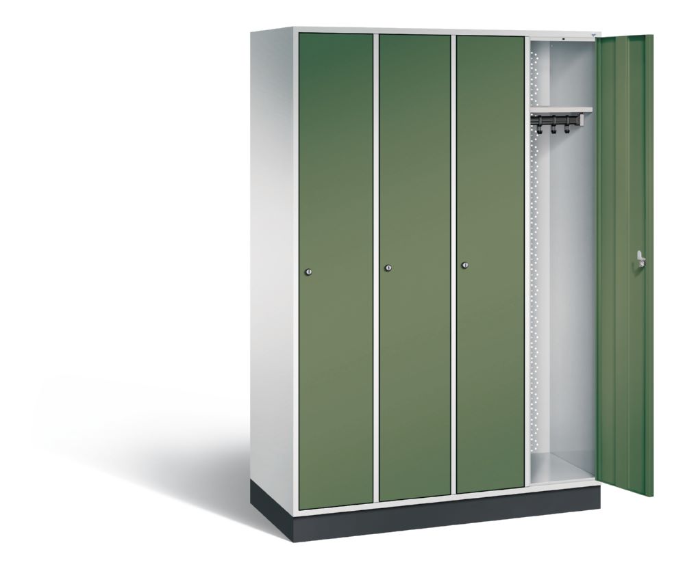Produktbild C+P Garderobenspind Intro 4 Abteile 1950 x 1220 x 490 mm lichtgrau resedagrün bild 2