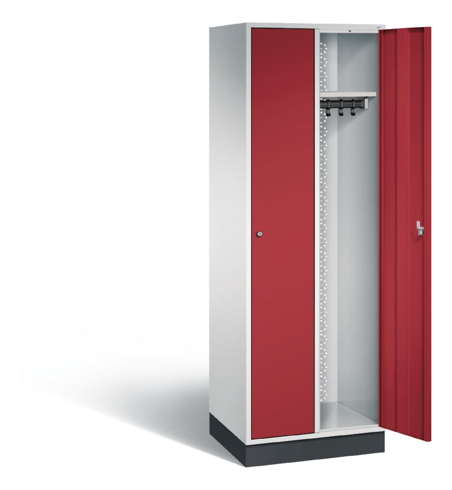 Produktbild C+P Garderobenspind Intro 2 Abteile 1950 x 620 x 490 mm lichtgrau rubinrot bild 2
