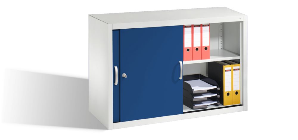 Produktbild C+P Schiebetürenschrank Acurado 2000 Stahlkonstruktion blau 1200 x 500 x 790 mm bild 3