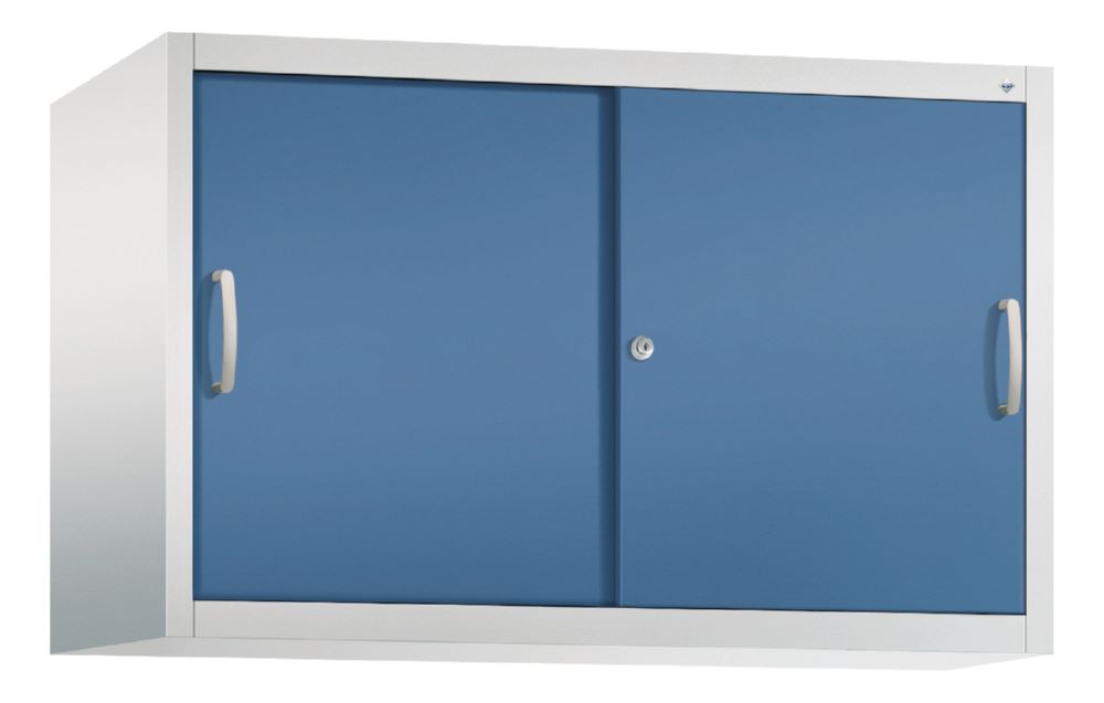 Produktbild C+P Schiebetürenschrank Acurado 2000 mit Leichtlaufrollen fernblau 1200 x 500 mm