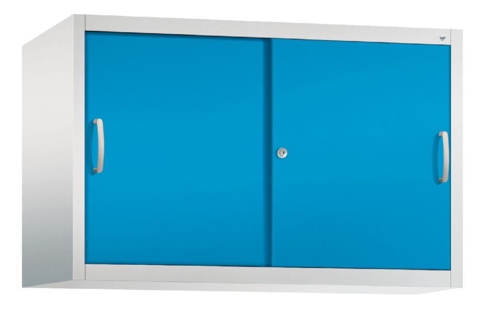 Produktbild C+P Schiebetürenschrank mit Leichtlaufrollen lichtblau 1200 x 500 x 790 mm