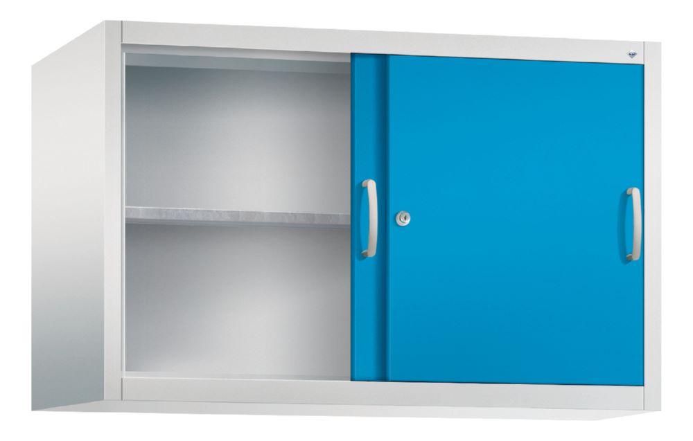 Produktbild C+P Schiebetürenschrank mit Leichtlaufrollen lichtblau 1200 x 500 x 790 mm bild 2