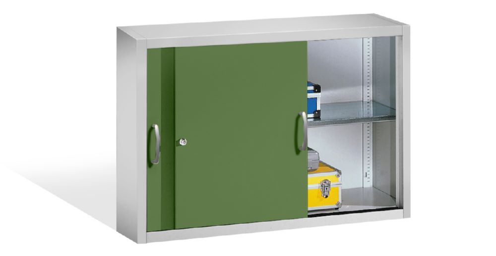 Produktbild C+P Stahl Schiebetürenschrank Acurado 2000 resedagrün 1200 x 400 x 790 mm bild 3