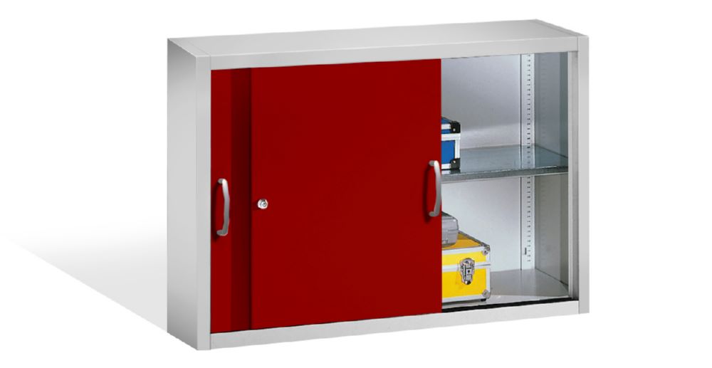 Produktbild C+P Stahl Schiebetürenschrank Acurado 2000 rubinrot 1200 x 400 x 790 mm bild 3