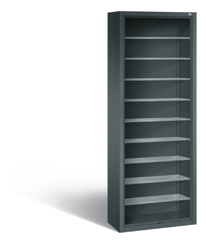 Produktbild C+P Fächerregal mit Rückwand Serie 13 anthrazit 700 x 300 x 1980 mm