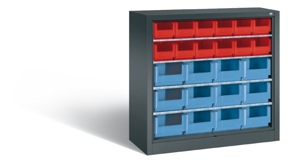 Produktbild C+P Stahlregal 24 Sichtlagerkäste Serie 13 anthrazit 1000 x 420 x 1000 mm