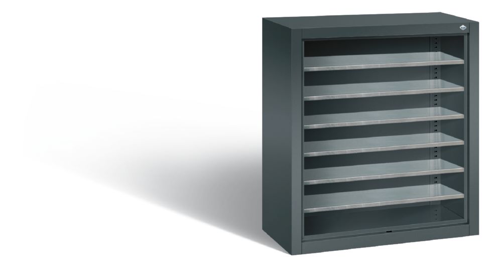 Produktbild C+P Stahlregal mit Rückwand Serie 13 anthrazit 700 x 300 x 830 mm