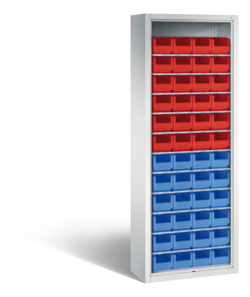 Produktbild C+P Stahlregal mit Rückwand Serie 13 lichtgrau 700 x 300 x 1980 mm