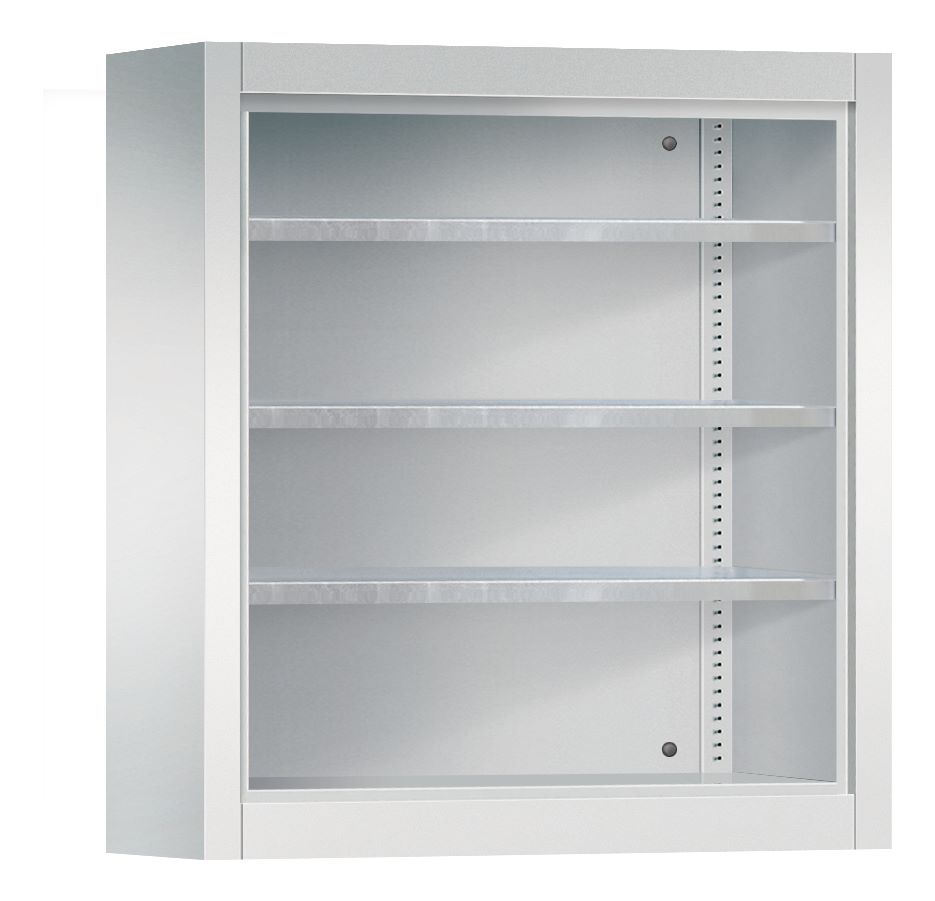 Produktbild C+P Stahlregal mit Rückwand Serie 13 lichtgrau 700 x 300 x 830 mm
