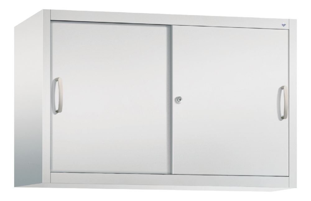 Produktbild C+P Schiebetürenschrank mit Leichtlaufrollen lichtgrau 1200 x 400 x 790 mm