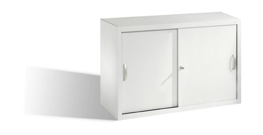 Produktbild C+P Schiebetürenschrank mit Türen auf Leichtlaufrollen lichtgrau 1200 x 500 x 790 mm