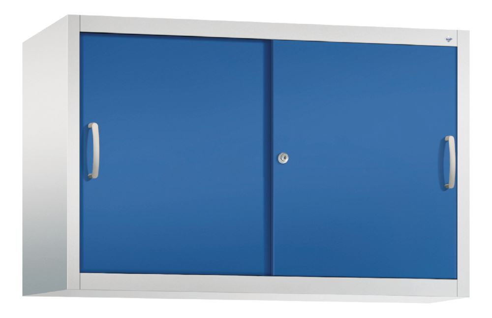 Produktbild C+P Schiebetürenschrank mit Leichtlaufrollen enzianblau 1200 x 400 x 790 mm