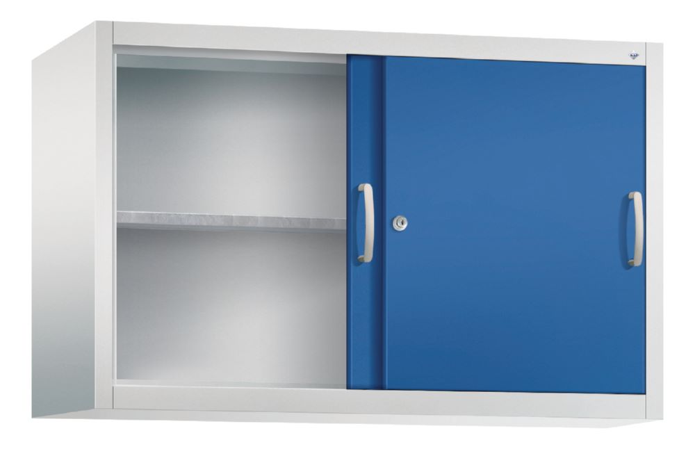 Produktbild C+P Schiebetürenschrank mit Leichtlaufrollen enzianblau 1200 x 400 x 790 mm bild 2