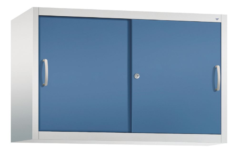 Produktbild C+P Schiebetürenschrank mit Leichtlaufrollen fernblau 1200 x 400 x 790 mm