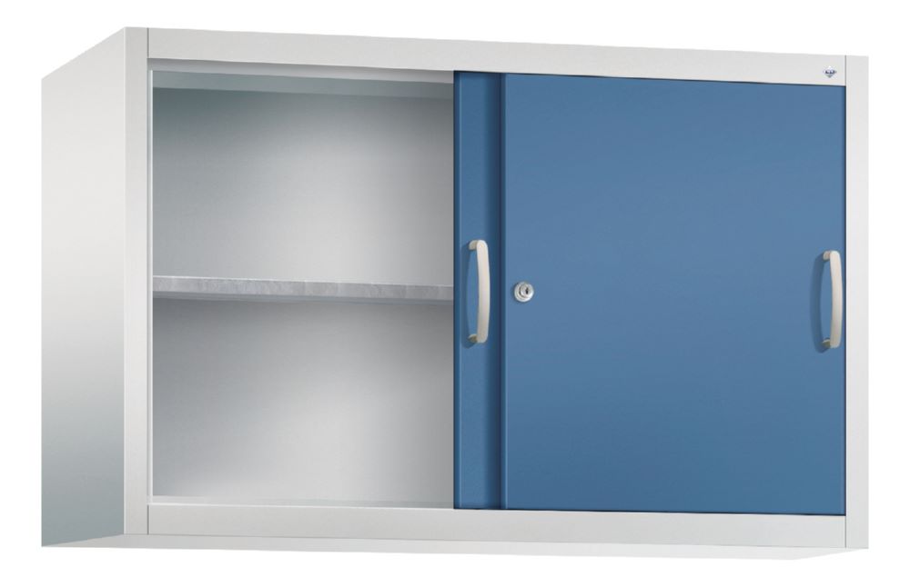 Produktbild C+P Schiebetürenschrank mit Leichtlaufrollen fernblau 1200 x 400 x 790 mm bild 2