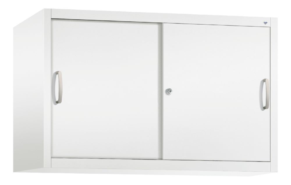 Produktbild C+P Schiebetürenschrank mit Türen auf Leichtlaufrollen weiß 1200 x 500 x 790 mm