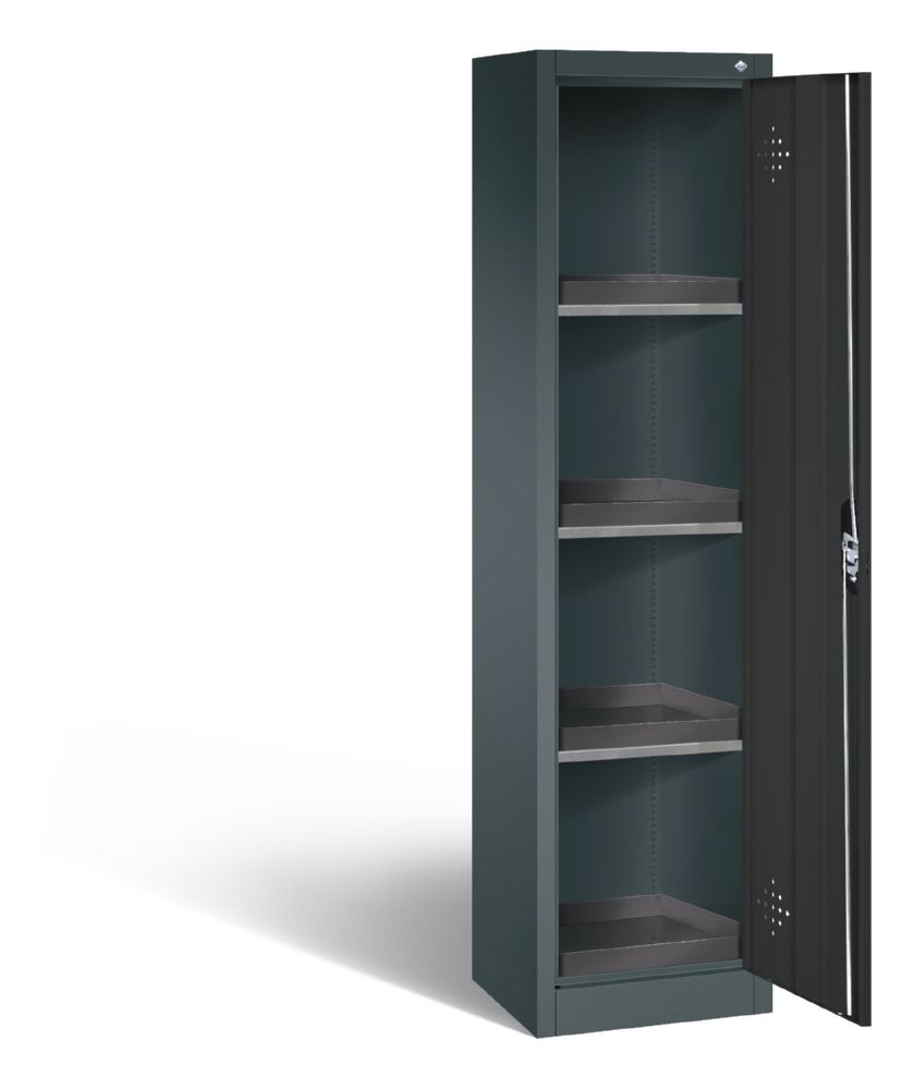 Produktbild C+P Umweltschrank mit 4 PE Wannen dunkelgrau 502 x 500 x 1950 mm bild 2