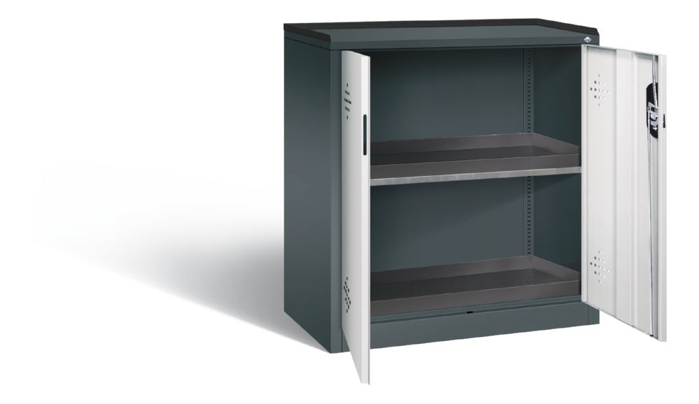 Produktbild C+P Umweltschrank Serie 89 mit PE Wannen anthrazit lichtgrau 930 x 500 x 1000 mm bild 2