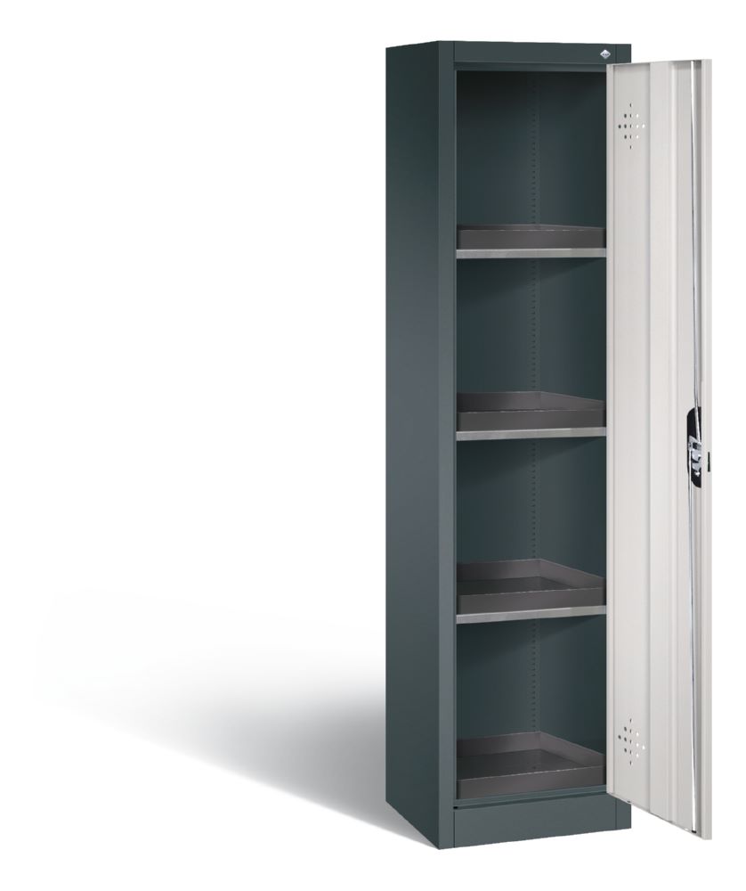 Produktbild C+P Umweltschrank mit 4 PE Wannen anthrazit lichtgrau 502 x 500 x 1950 mm bild 2