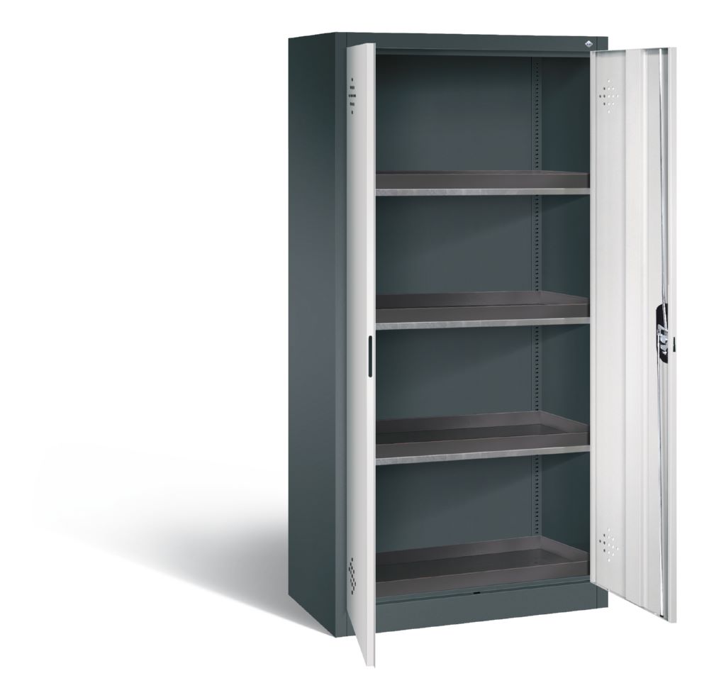 Produktbild C+P Umweltschrank mit PE Wannen 1950 x 930 x 500 mm anthrazit lichtgrau bild 2