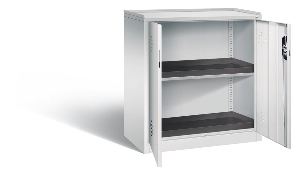 Produktbild C+P Umweltschrank Serie 89 mit 2 PE Wannen hellgrau 930 x 500 x 1000 mm bild 2