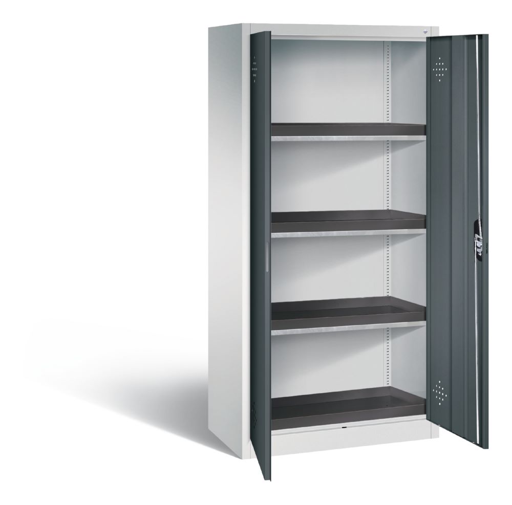 Produktbild C+P Umweltschrank mit PE Wannen 1950 x 930 x 500 mm lichtgrau anthrazit bild 2