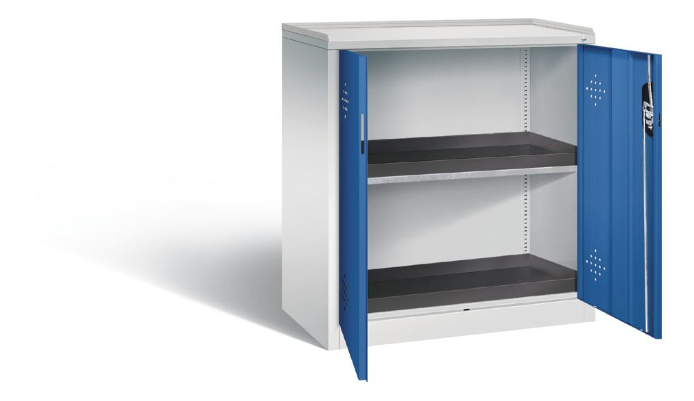 Produktbild C+P Umweltschrank Serie 89 mit 2 PE Wannen enzianblau 930 x 500 x 1000 mm bild 2