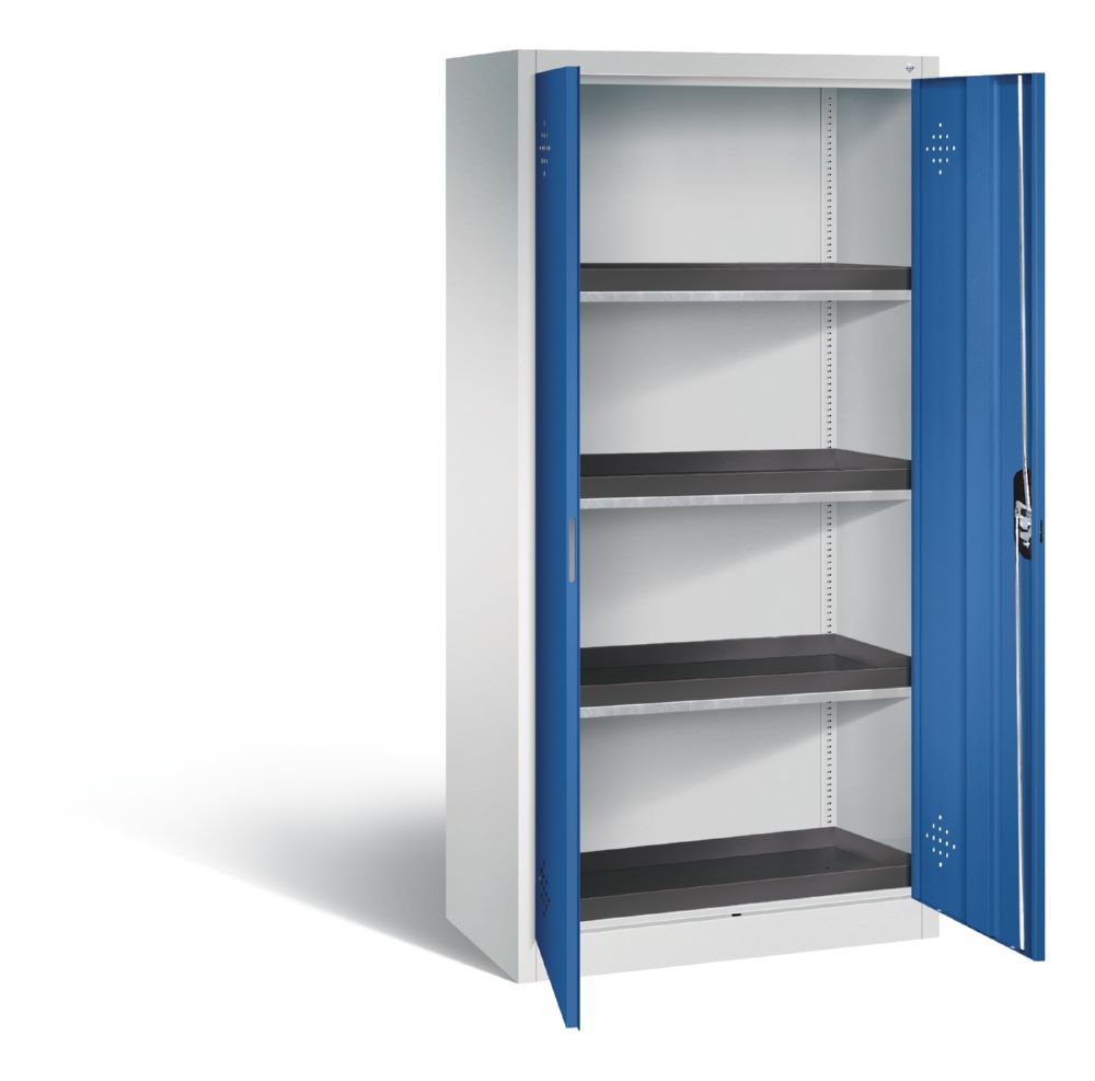 Produktbild C+P Umweltschrank mit PE Wannen 1950 x 930 x 500 mm lichtgrau enzianblau bild 2