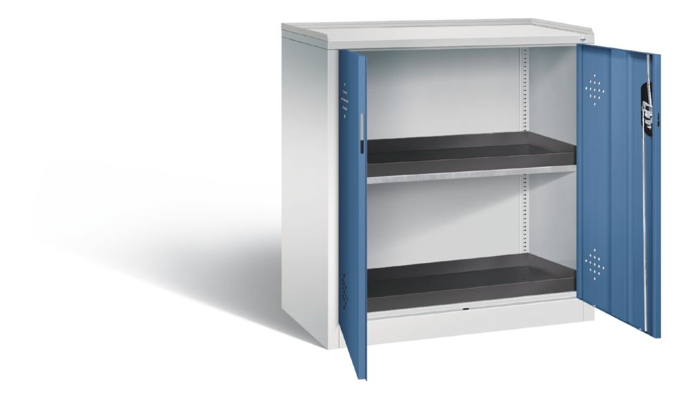 Produktbild C+P Umweltschrank Serie 89 mit 2 PE Wannen fernblau 930 x 500 x 1000 mm bild 2