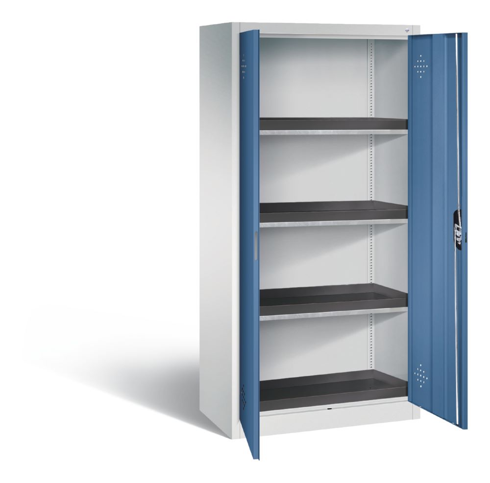Produktbild C+P Umweltschrank mit PE Wannen 1950 x 930 x 500 mm lichtgrau fernblau bild 2