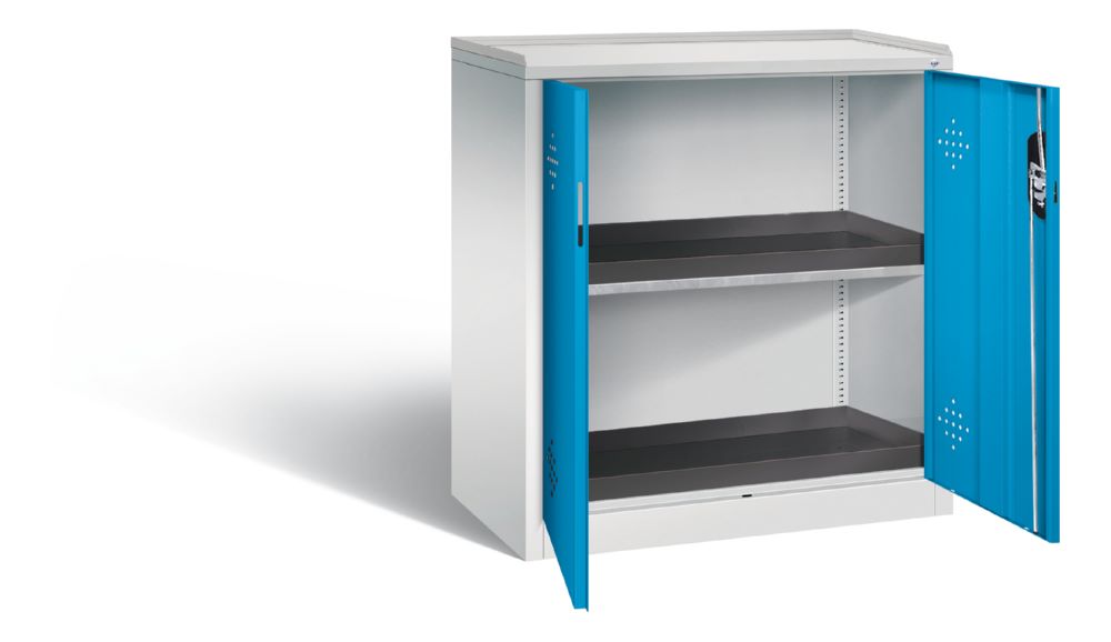 Produktbild C+P Umweltschrank Serie 89 mit 2 PE Wannen lichtblau 930 x 500 x 1000 mm bild 2
