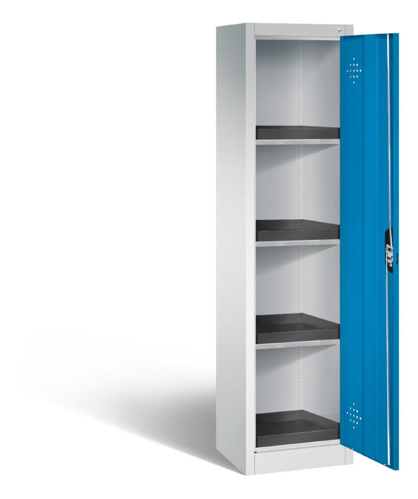 Produktbild C+P Umweltschrank mit 4 PE Wannen lichtblau 502 x 500 x 1950 mm bild 2