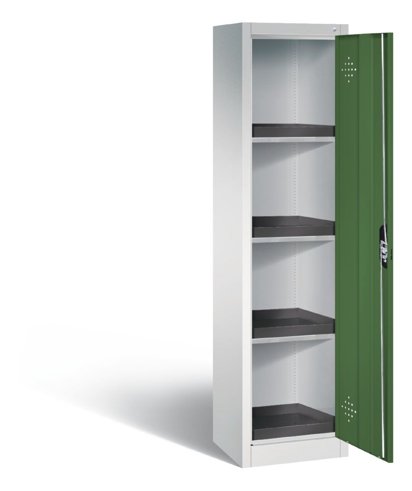 Produktbild C+P Umweltschrank mit 4 PE Wannen resedagrün 502 x 500 x 1950 mm bild 2