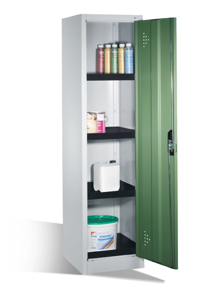 Produktbild C+P Umweltschrank mit 4 PE Wannen resedagrün 502 x 500 x 1950 mm bild 3