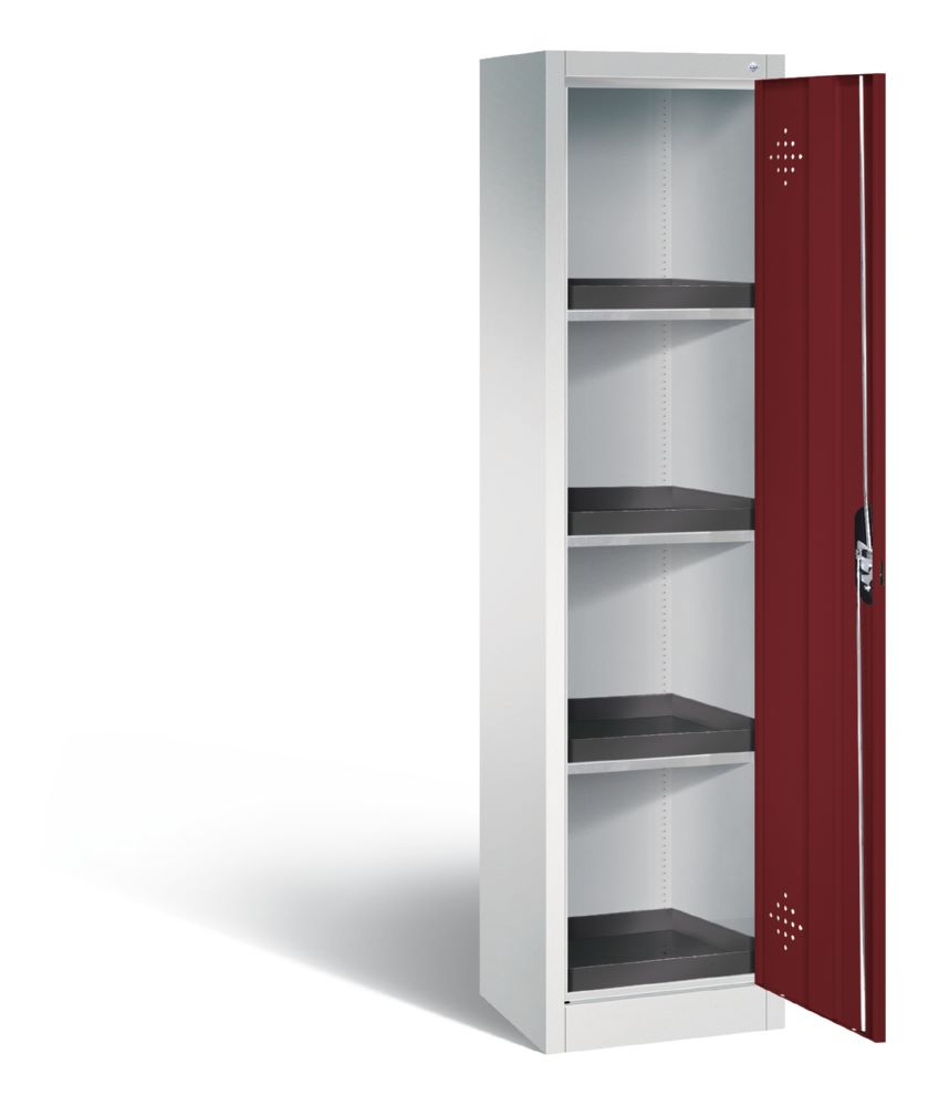Produktbild C+P Umweltschrank mit 4 PE Wannen rubinrot 502 x 500 x 1950 mm bild 3