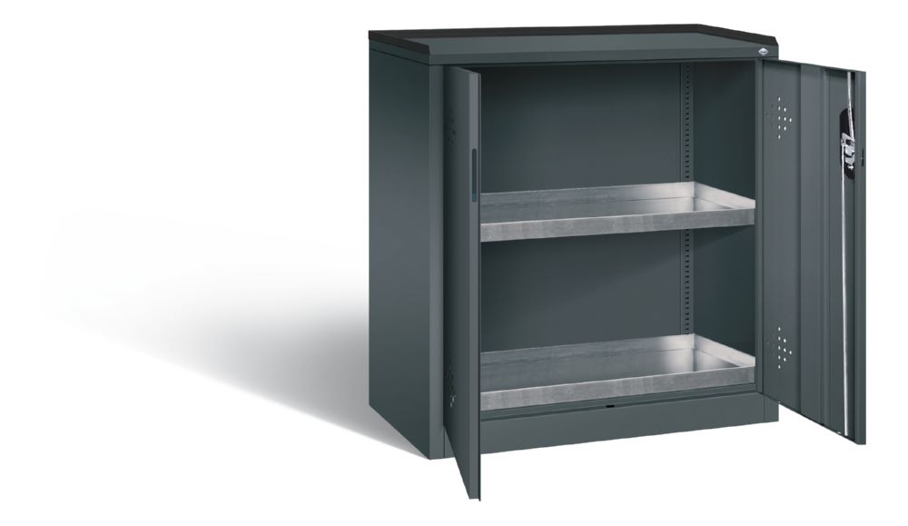 Produktbild C+P Umweltschrank mit 2 Stahlwannen anthrazit 930 x 500 x 1000 mm bild 2
