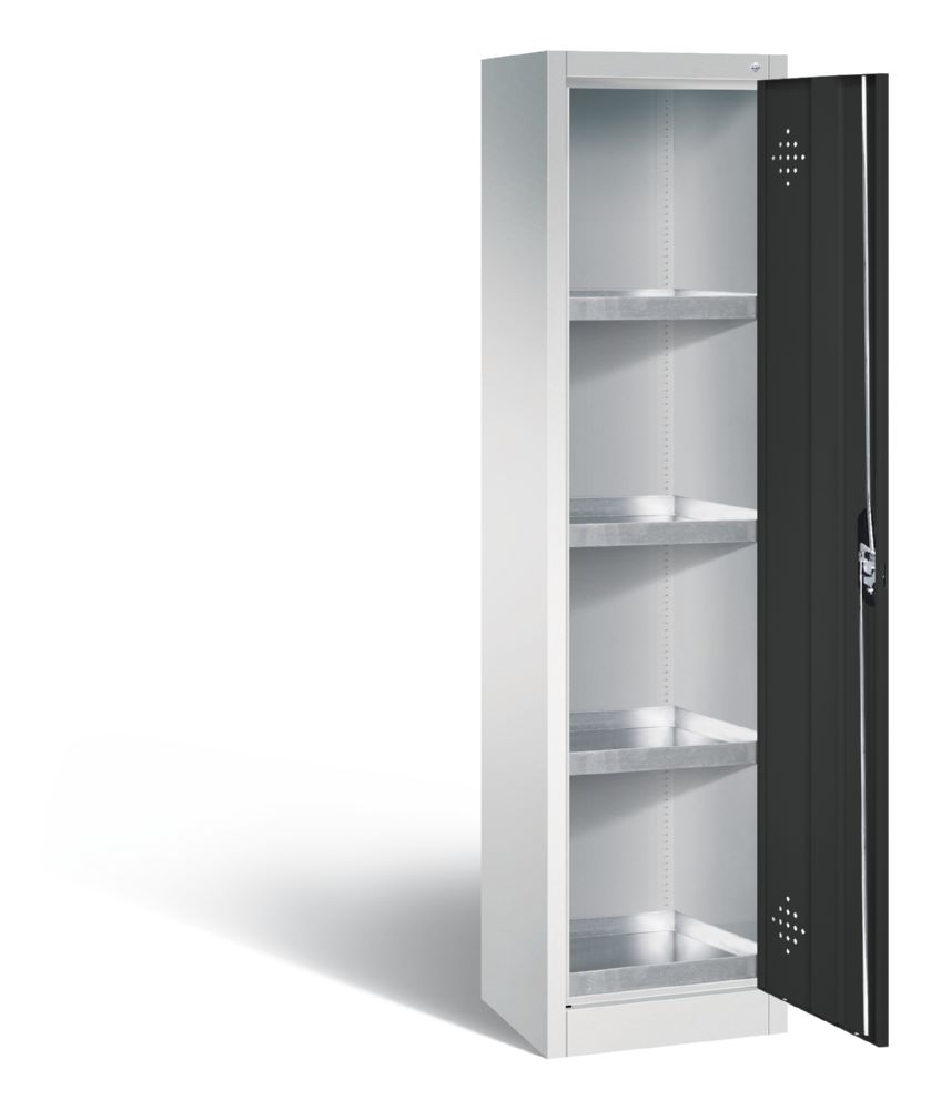 Produktbild C+P Umweltschrank mit 4 Stahlwannen und Flügeltür anthrazit 502 x 500 x 190 mm bild 2