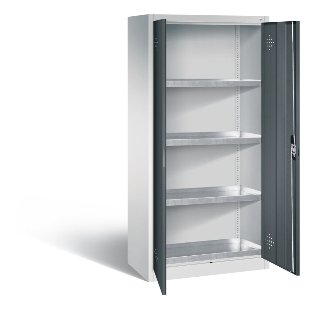 Produktbild C+P Umweltschrank mit 4 Stahlwannen und Belüftung 930 x 500 x 1950 mm bild 2