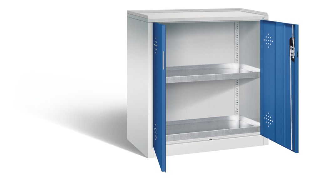 Produktbild C+P Umweltschrank mit Stahlwannen enzianblau 930 x 500 x 1000 mm bild 2
